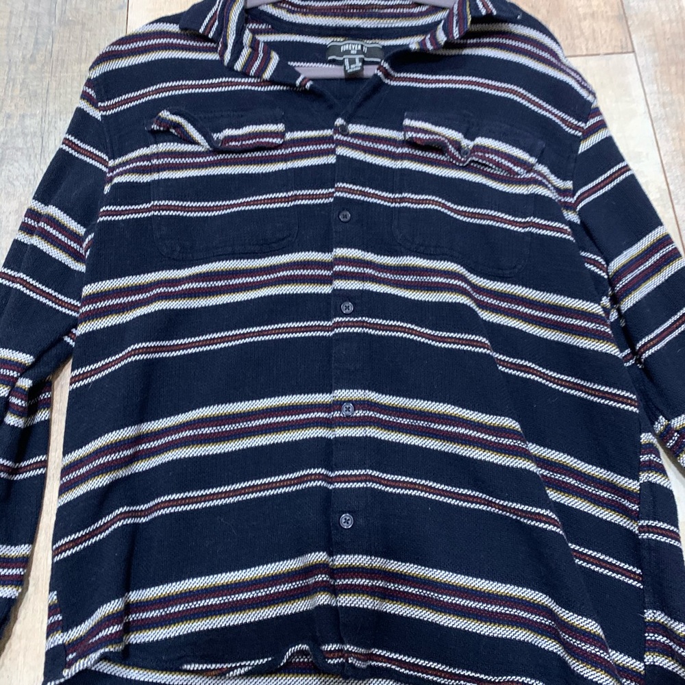 Casual, button down long sleeve.